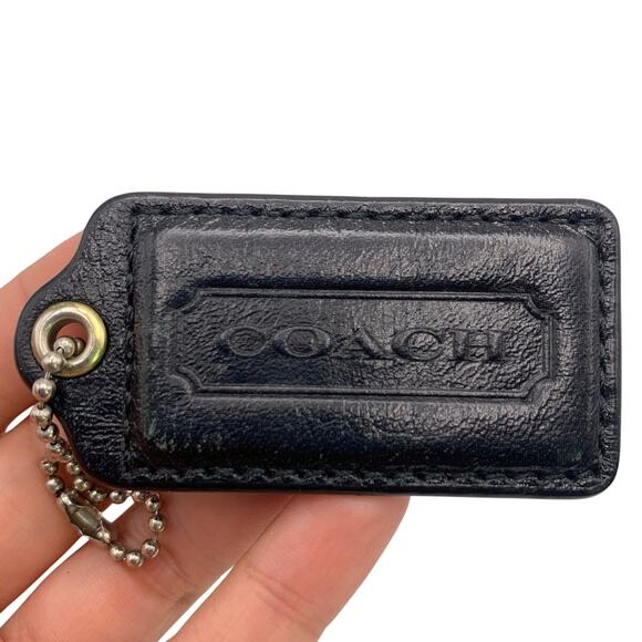 2" COACH Black Fob Bag Charm Hang tag Hangtag - Picture 1 of 2